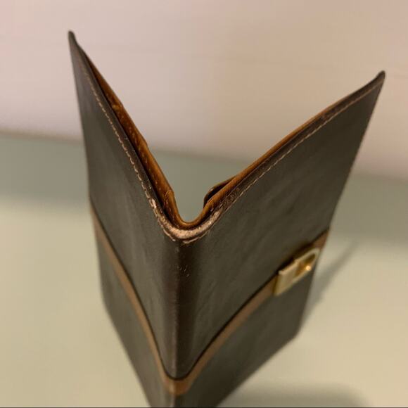 Vintage Raleighs Wallet Leather Bifold 2 Tone Brown Brass Italy 3.75 x 6.5 - Picture 7 of 14